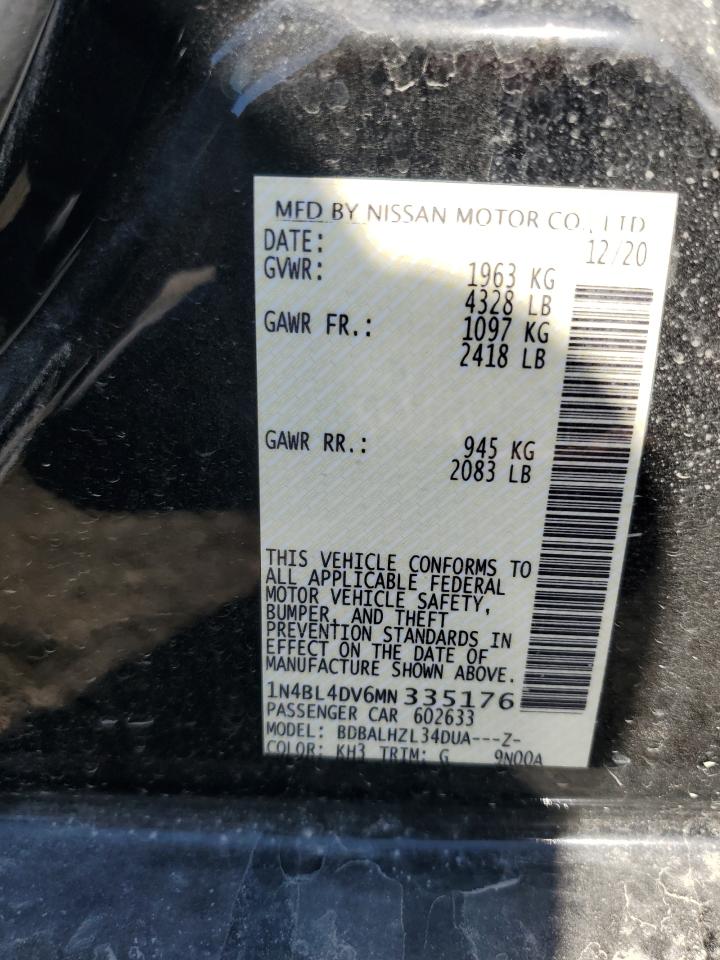 1N4BL4DV6MN335176 2021 Nissan Altima Sv