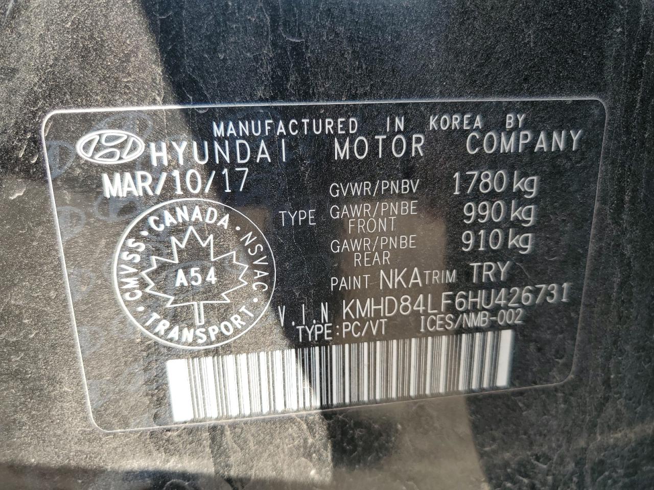 KMHD84LF6HU426731 2017 HYUNDAI ELANTRA - Image 13