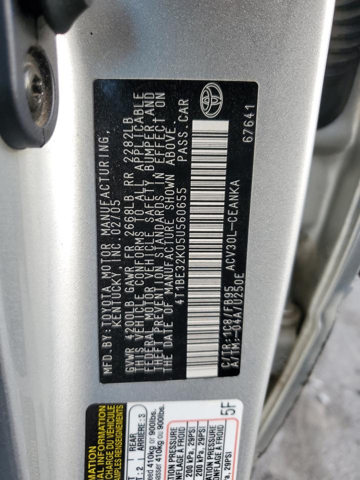 4T1BE32K05U560655 2005 Toyota Camry Le