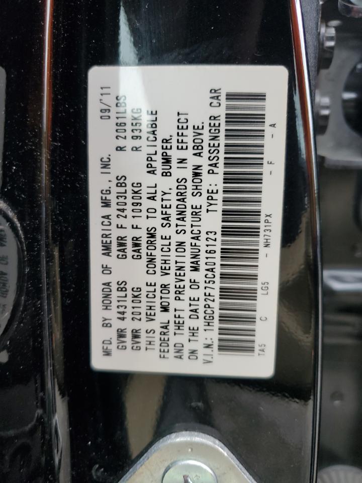 1HGCP2F75CA016123 2012 Honda Accord Ex