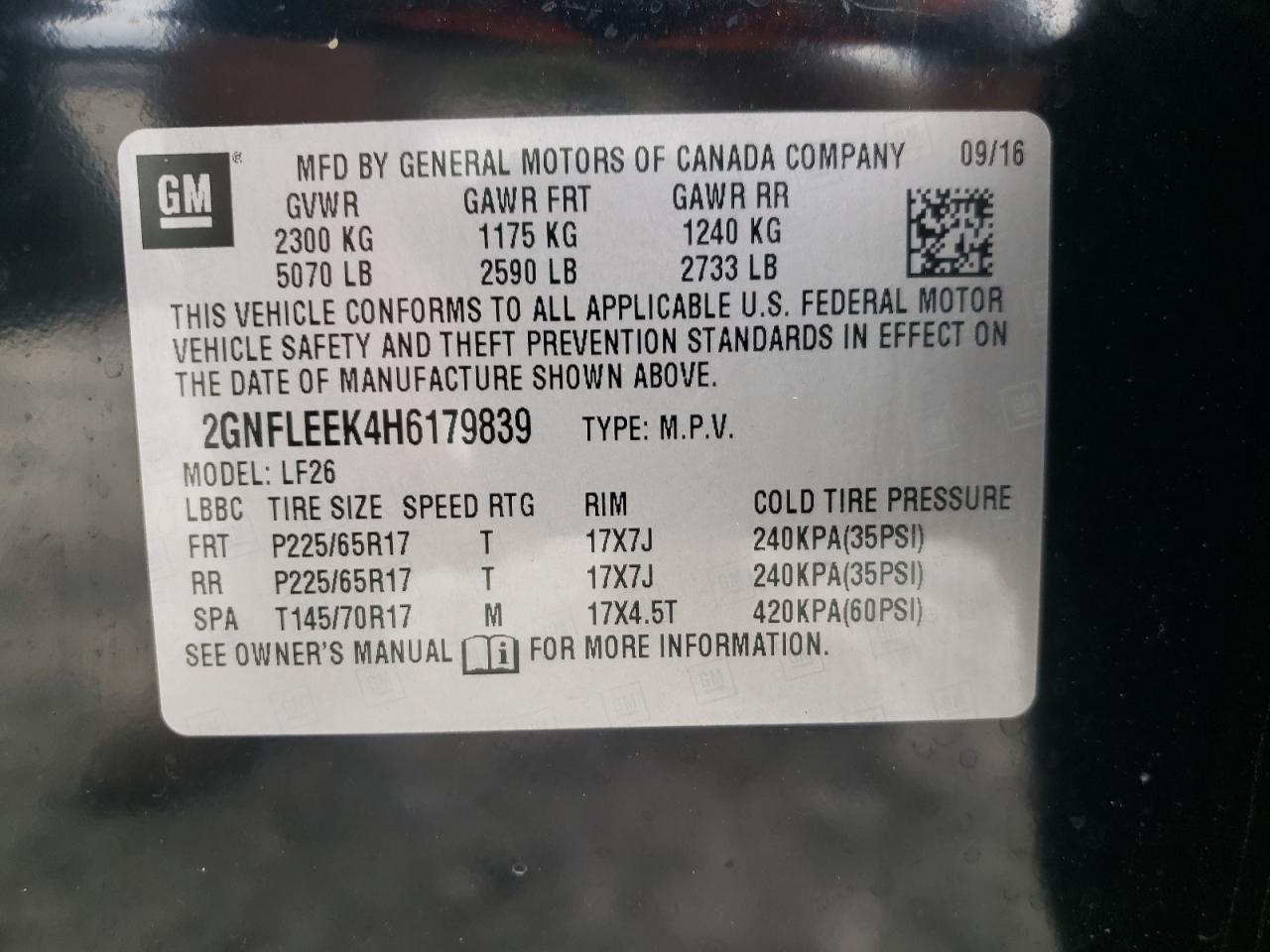 2GNFLEEK4H6179839 2017 Chevrolet Equinox Ls