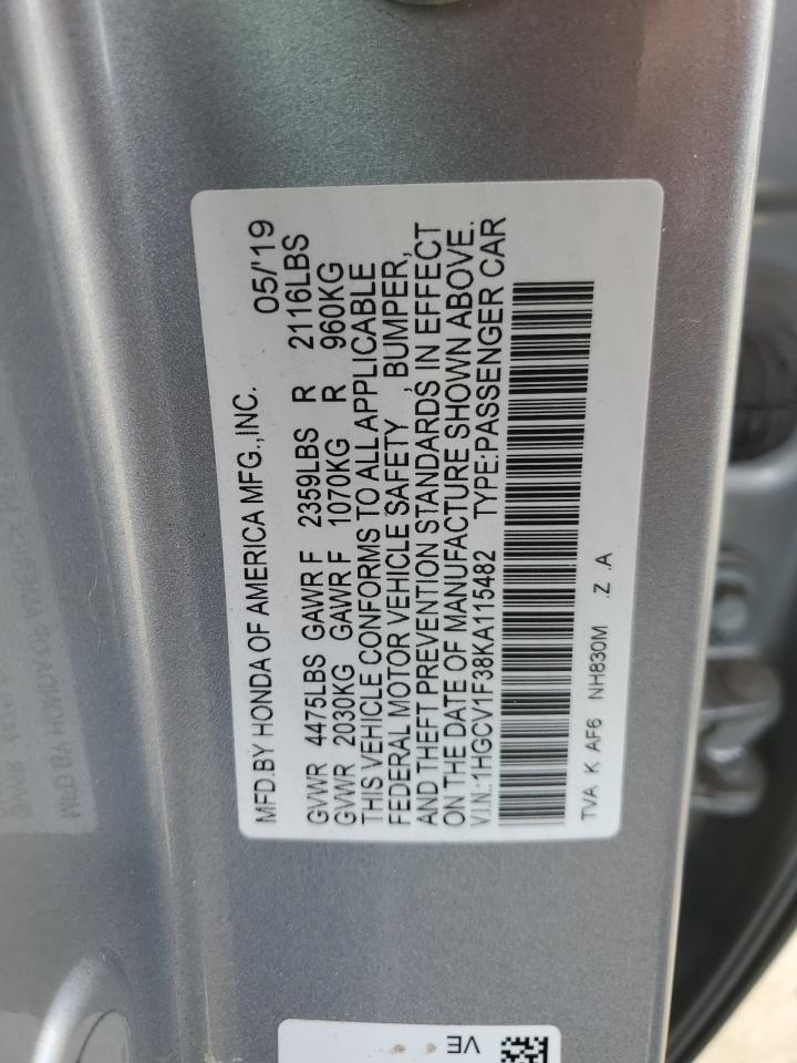 1HGCV1F38KA115482 2019 Honda Accord Sport