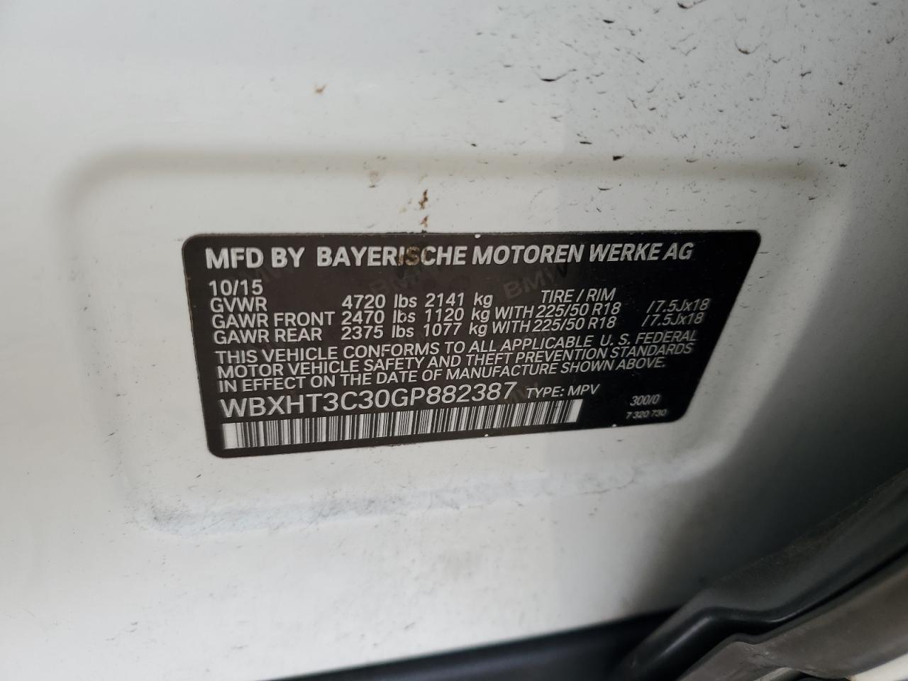 WBXHT3C30GP882387 2016 BMW X1 xDrive28I