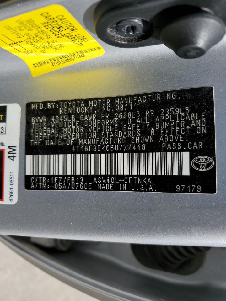 4T1BF3EK0BU777448 2011 Toyota Camry Base