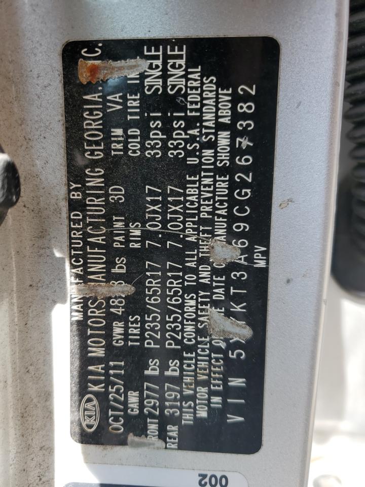 2012 Kia Sorento Base VIN: 5XYKT3A69CG267382 Lot: 71676804