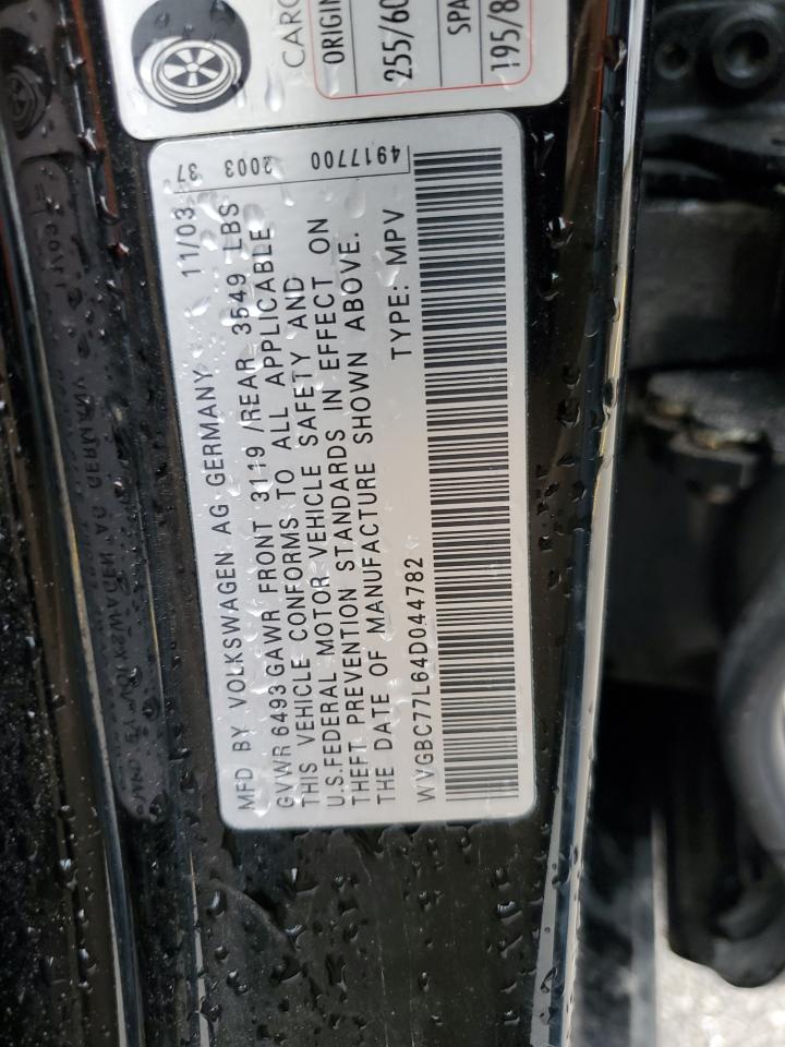 WVGBC77L64D044782 2004 Volkswagen Touareg 3.2