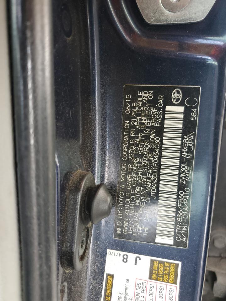 JTDKN3DU1F0464030 2015 Toyota Prius