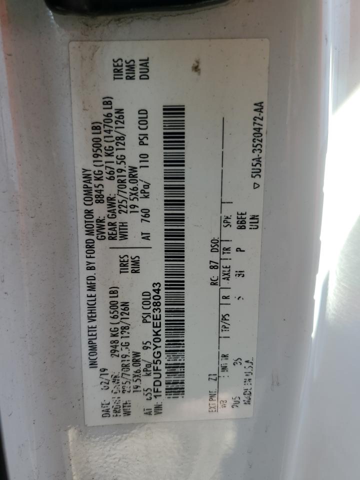 1FDUF5GY0KEE38043 2019 Ford F550 Super Duty