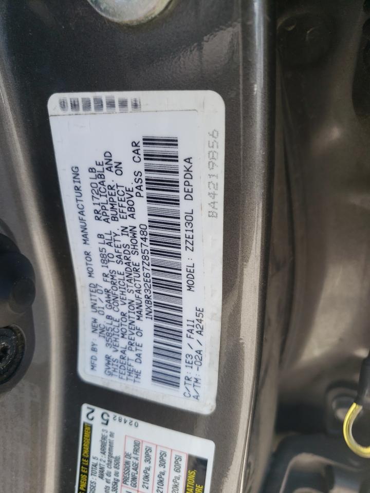 1NXBR32E67Z857480 2007 Toyota Corolla Ce