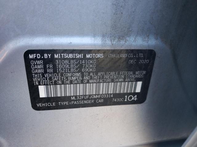 ML32FUFJ0MHF03314 Mitsubishi Mirage G4 12