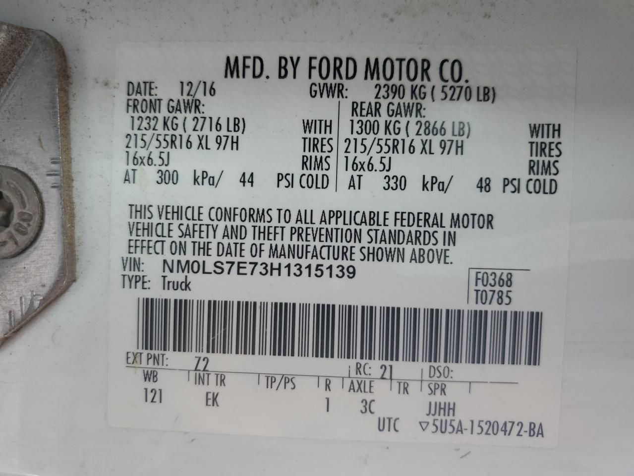 NM0LS7E73H1315139 2017 Ford Transit Connect Xl