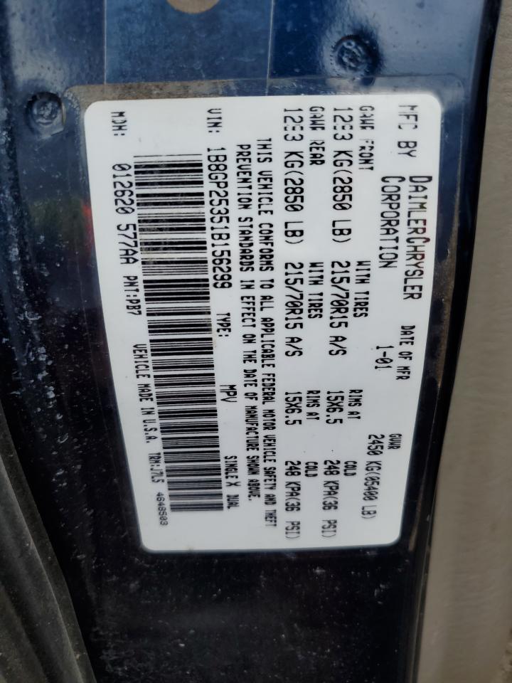 1B8GP25351B156299 2001 Dodge Caravan Se