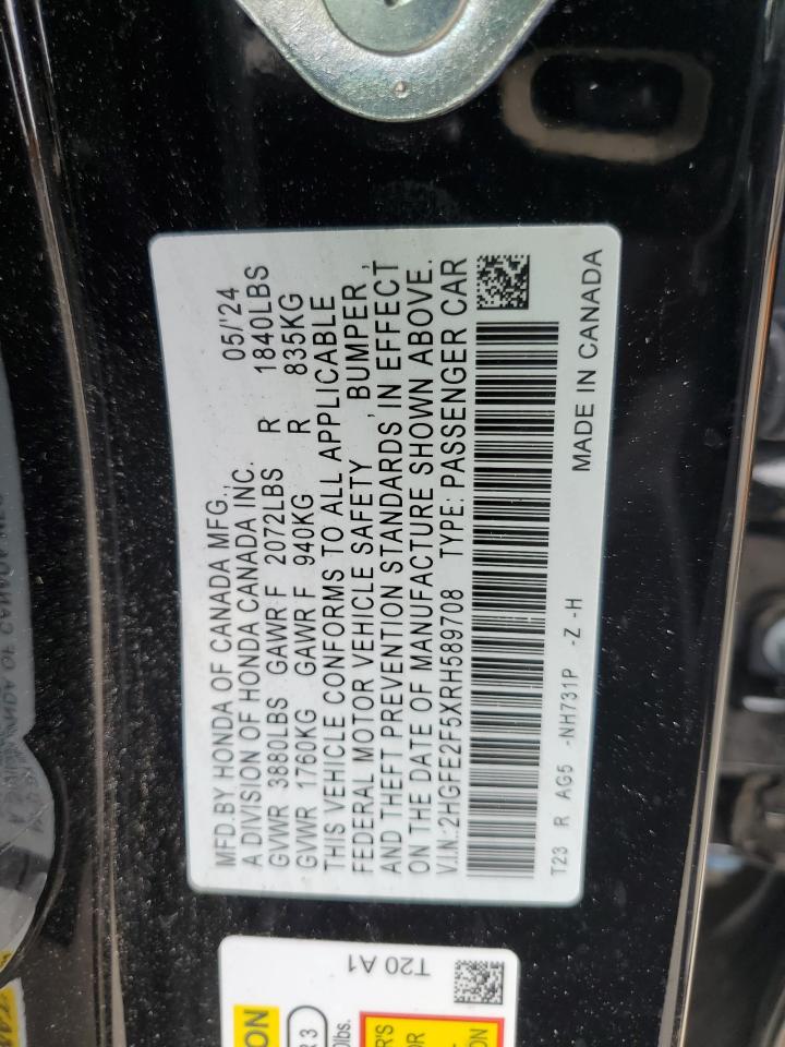 2HGFE2F5XRH589708 2024 HONDA CIVIC - Image 13