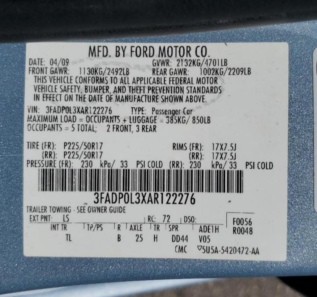 3FADP0L3XAR122276 2010 Ford Fusion Hybrid