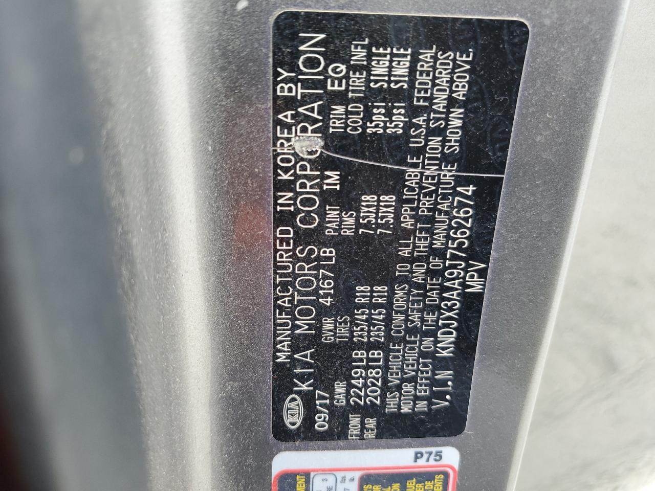 2018 Kia Soul ! VIN: KNDJX3AA9J7562674 Lot: 70507464