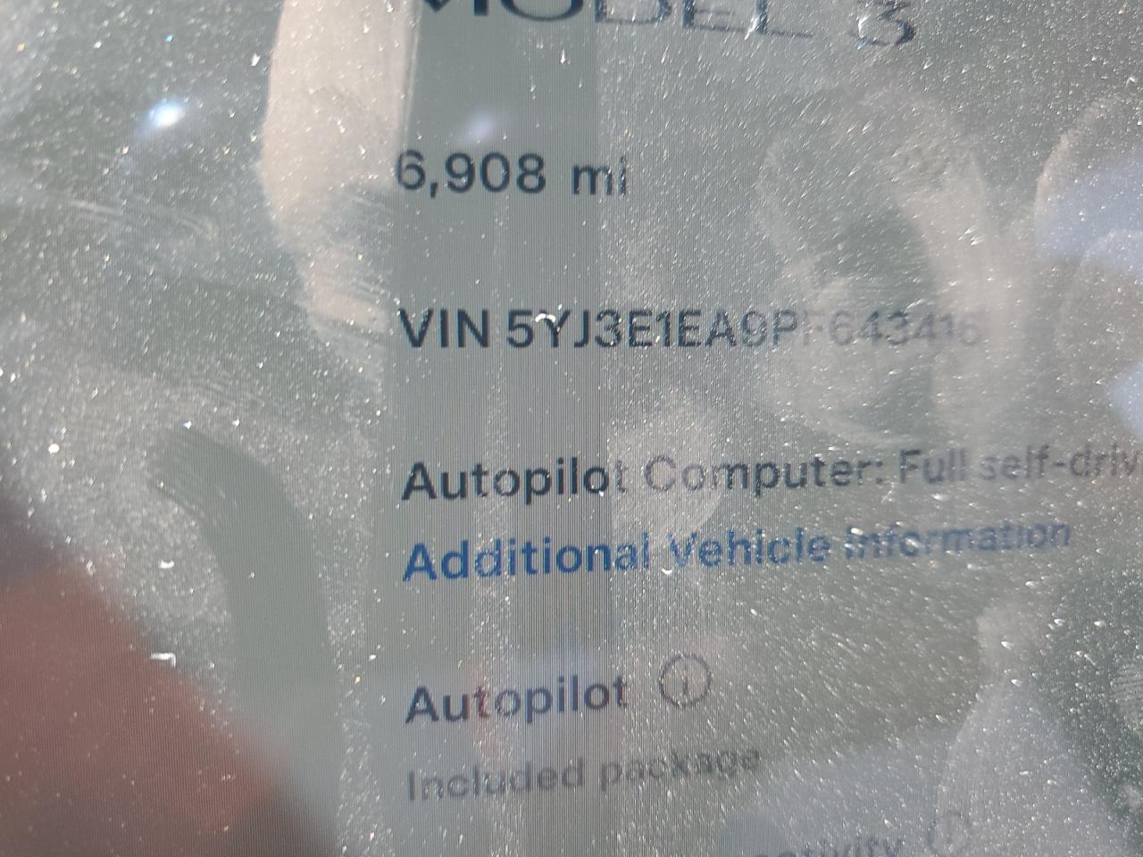 5YJ3E1EA9PF643416 2023 Tesla Model 3