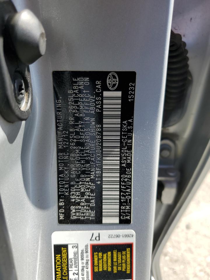 4T1BF1FKXDU208788 2013 Toyota Camry L