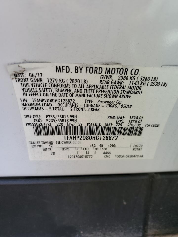 1FAHP2D80HG128872 2017 Ford Taurus Se