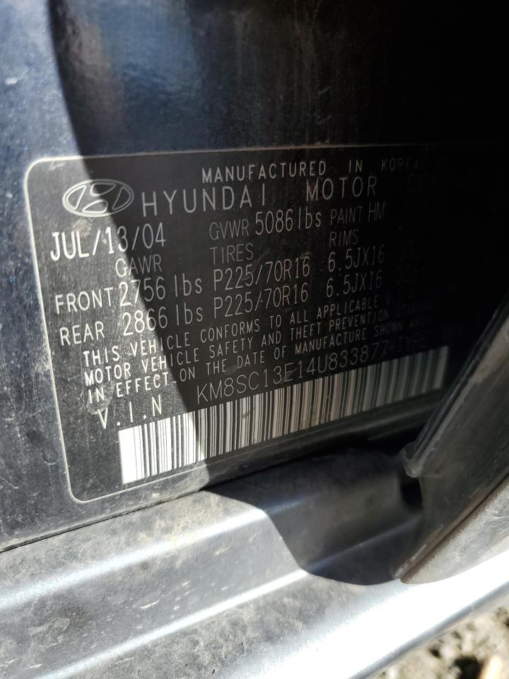 KM8SC13E14U833877 2004 Hyundai Santa Fe Gls