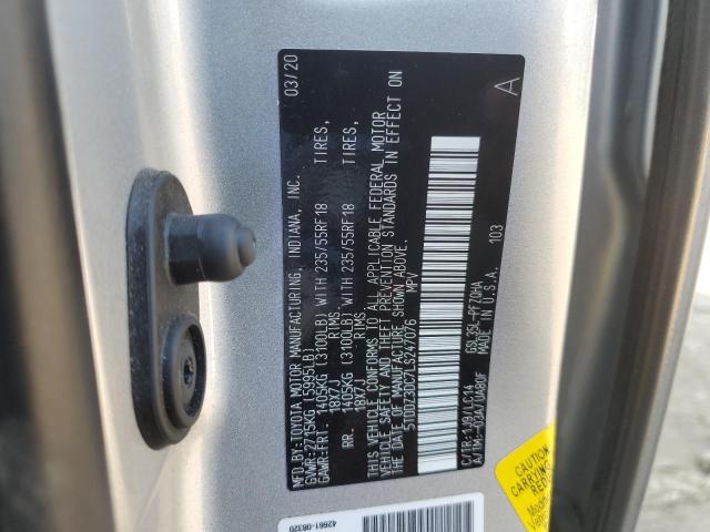 5TDDZ3DC7LS247076 Toyota All Models SIENNA XLE 13