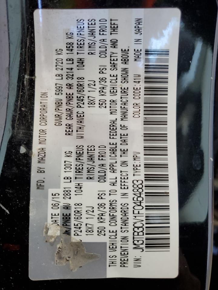 2015 Mazda Cx-9 Touring VIN: JM3TB3CV1F0464883 Lot: 70264374