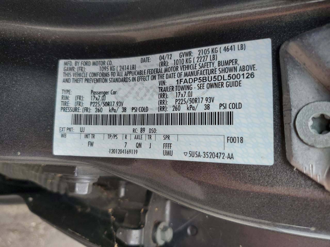 1FADP5BU5DL500126 2013 Ford C-Max Sel