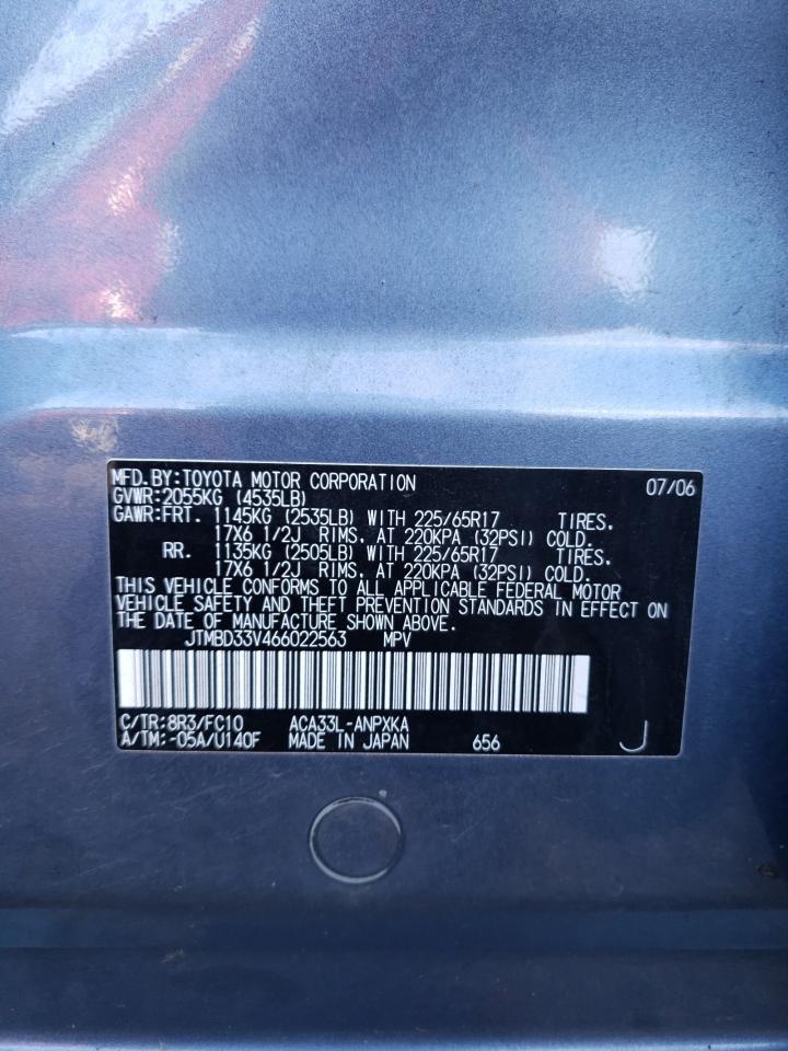 JTMBD33V466022563 2006 Toyota Rav4