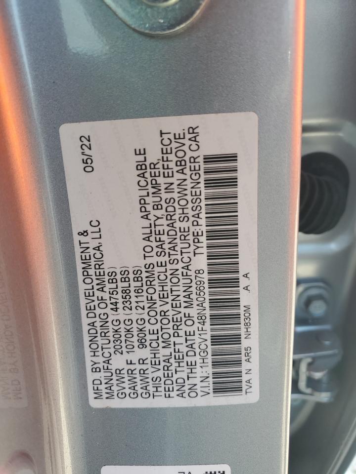 1HGCV1F48NA056978 2022 Honda Accord Sport Se