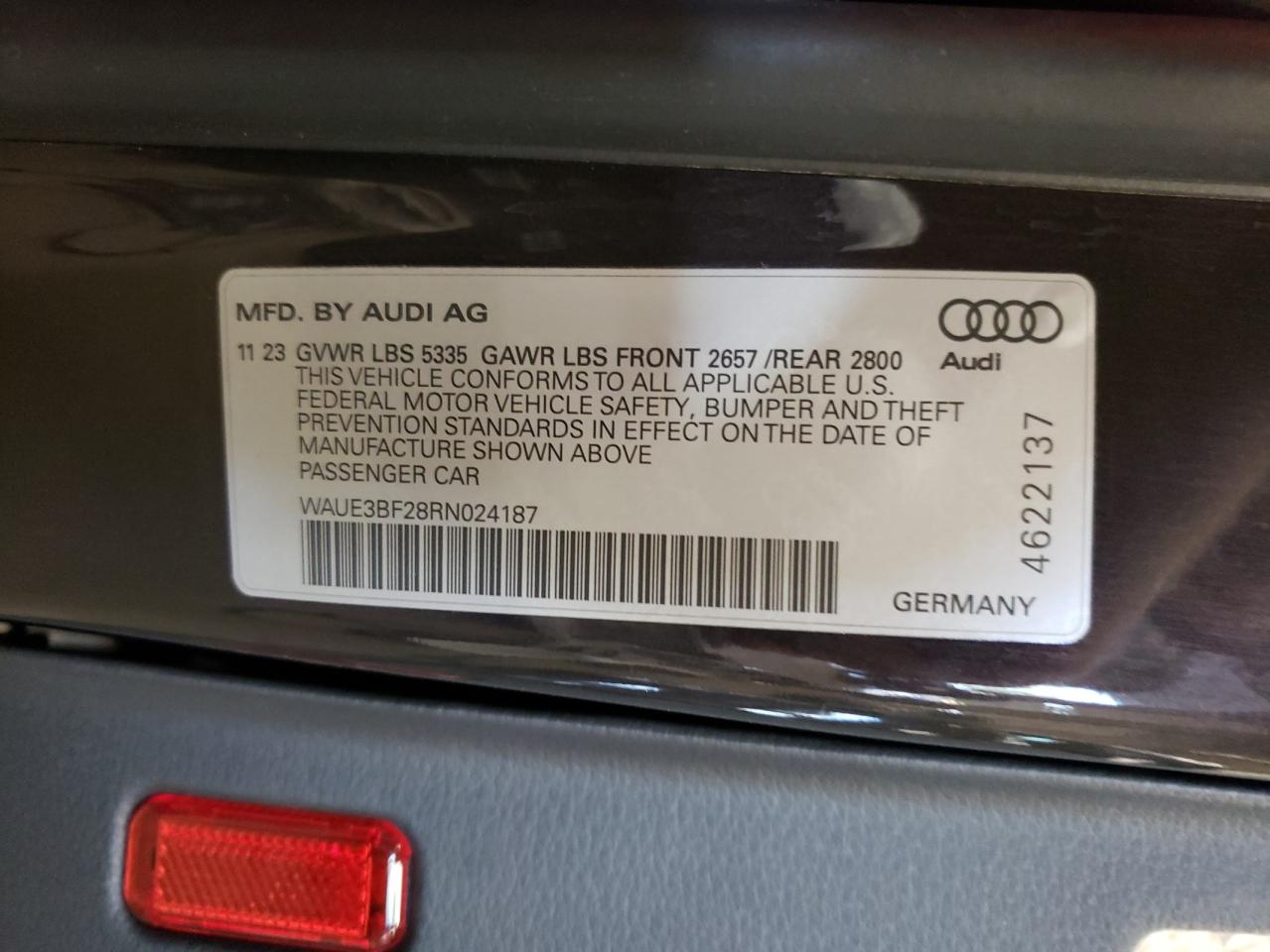 WAUE3BF28RN024187 2024 Audi A6 Premium Plus