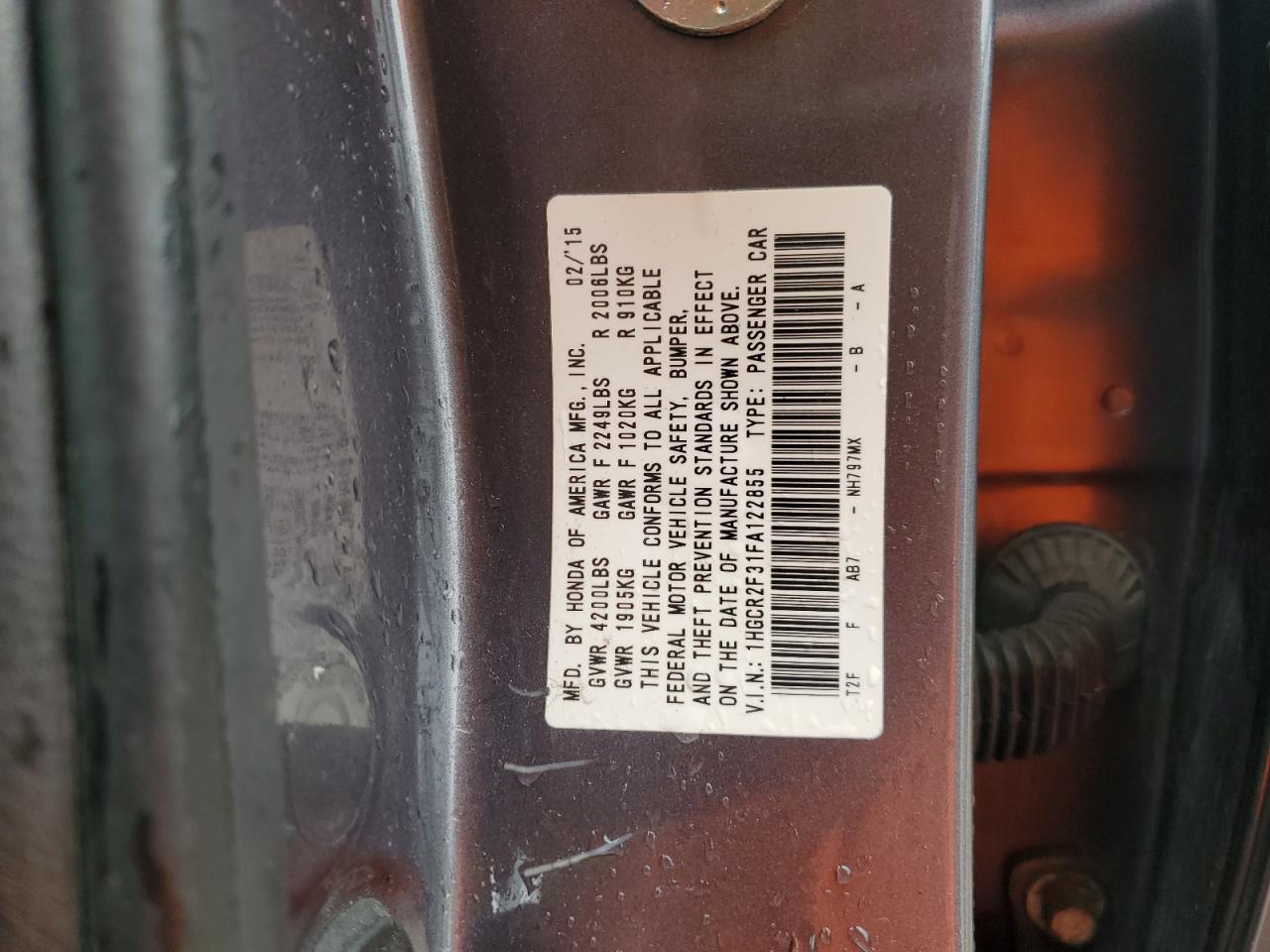 1HGCR2F31FA122855 2015 Honda Accord Lx