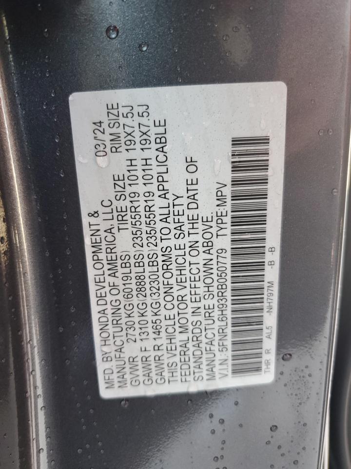 5FNRL6H93RB050779 2024 Honda Odyssey Elite