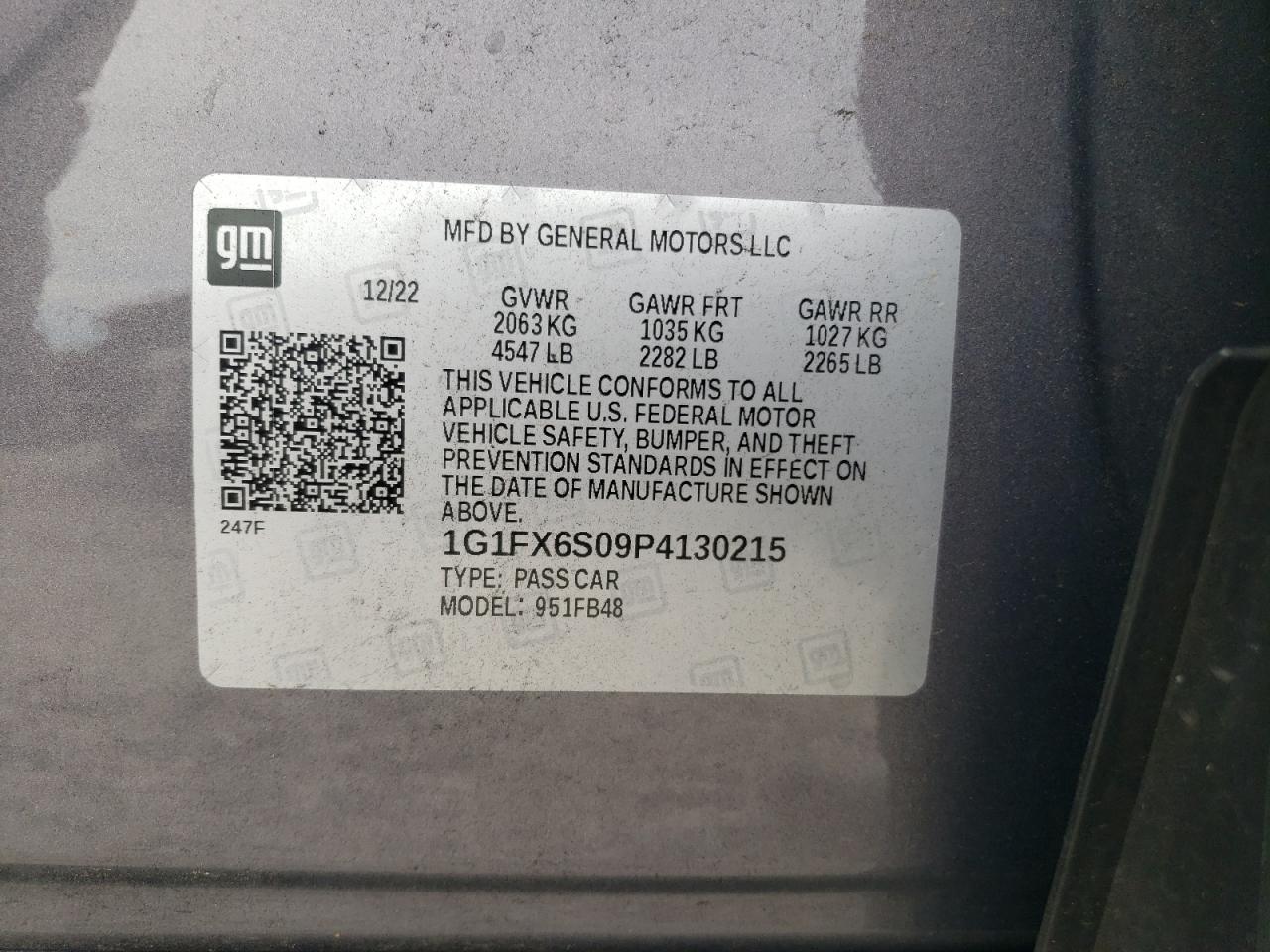 1G1FX6S09P4130215 2023 Chevrolet Bolt Ev 2Lt