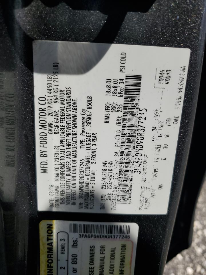 3FA6P0HD9GR377245 2016 Ford Fusion Se