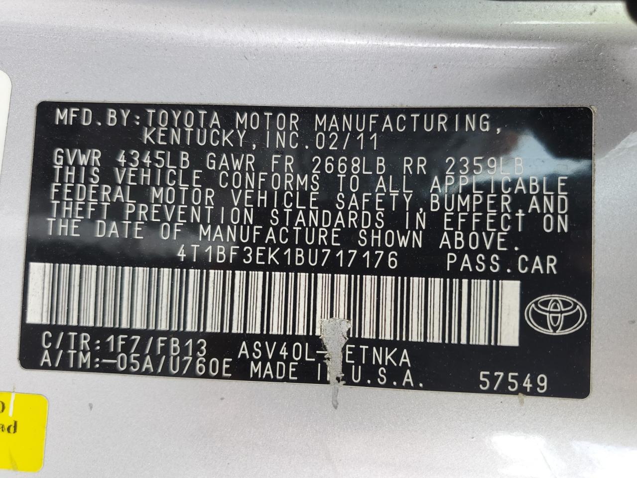 4T1BF3EK1BU717176 2011 Toyota Camry Base