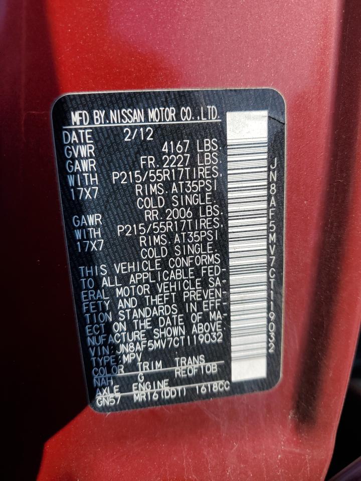 2012 Nissan Juke S VIN: JN8AF5MV7CT119032 Lot: 68529534