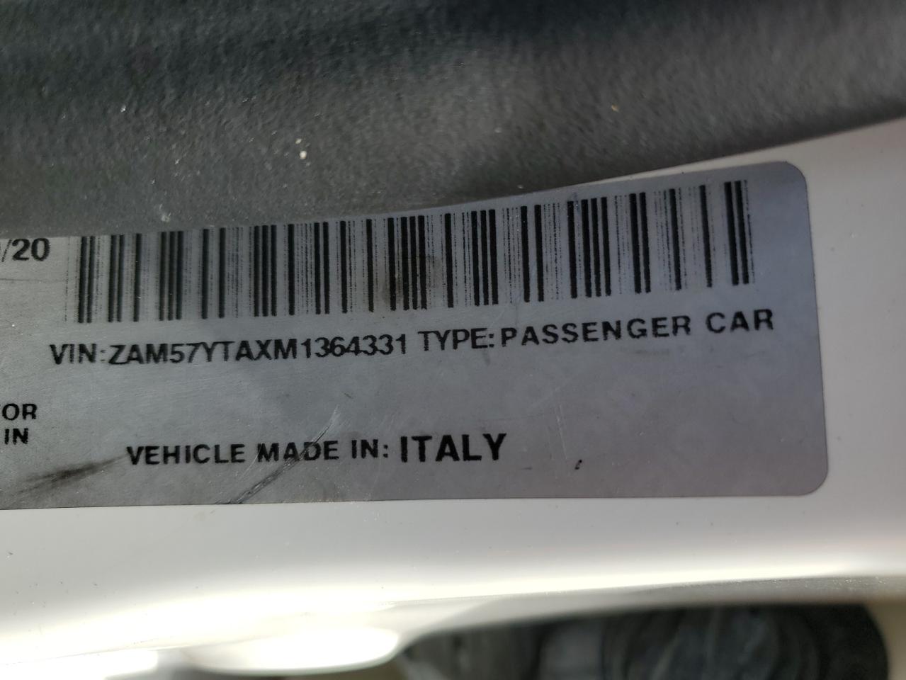 ZAM57YTAXM1364331 2021 Maserati Ghibli S