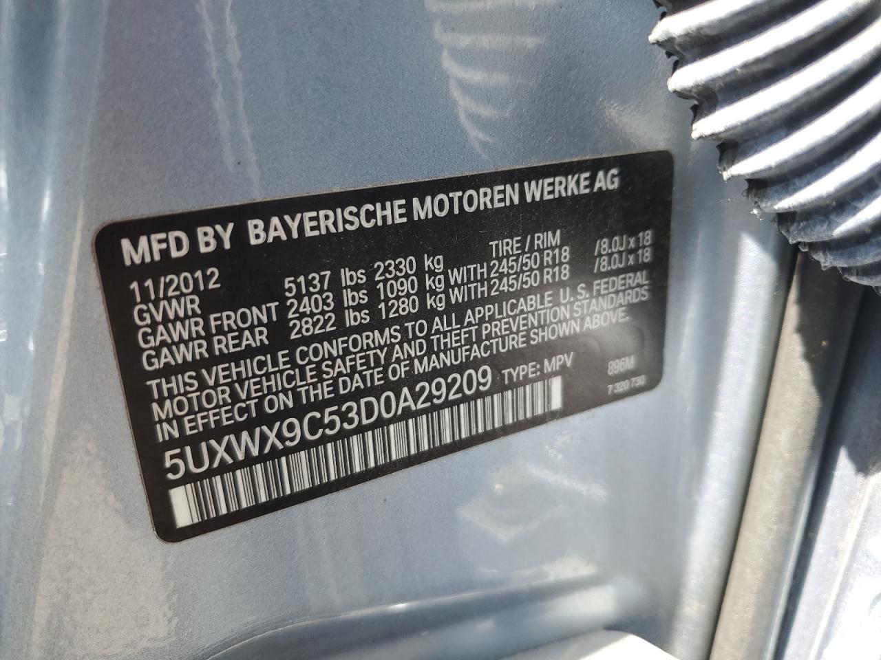 5UXWX9C53D0A29209 2013 BMW X3 xDrive28I