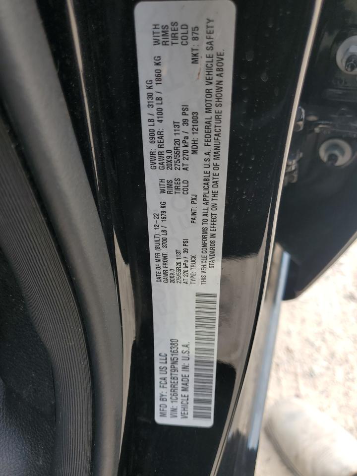 2023 Ram 1500 Big Horn/Lone Star VIN: 1C6RREBT9PN516380 Lot: 70188694