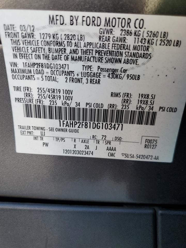 1FAHP2F81DG103471 2013 Ford Taurus Limited