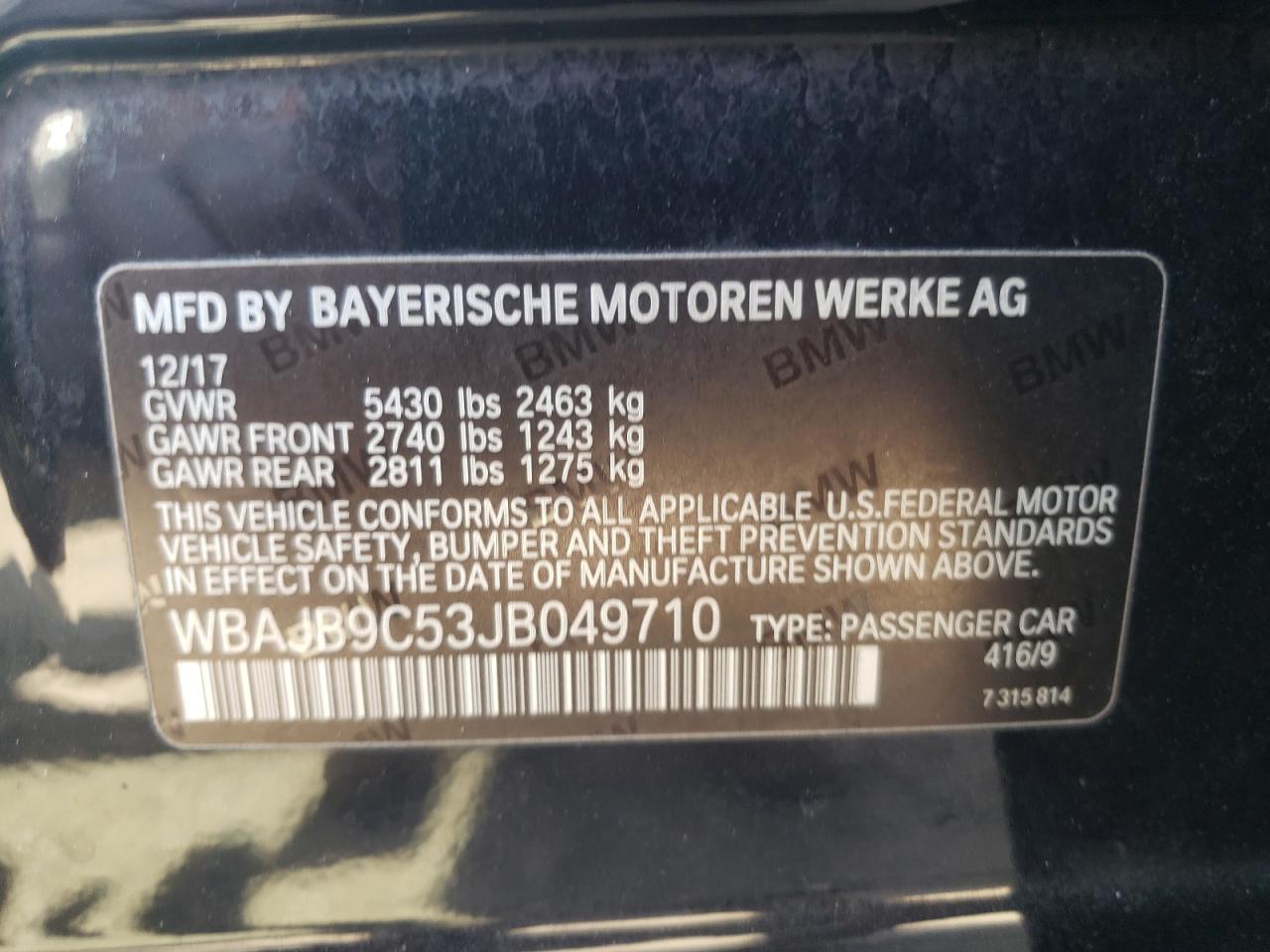 WBAJB9C53JB049710 2018 BMW M550Xi