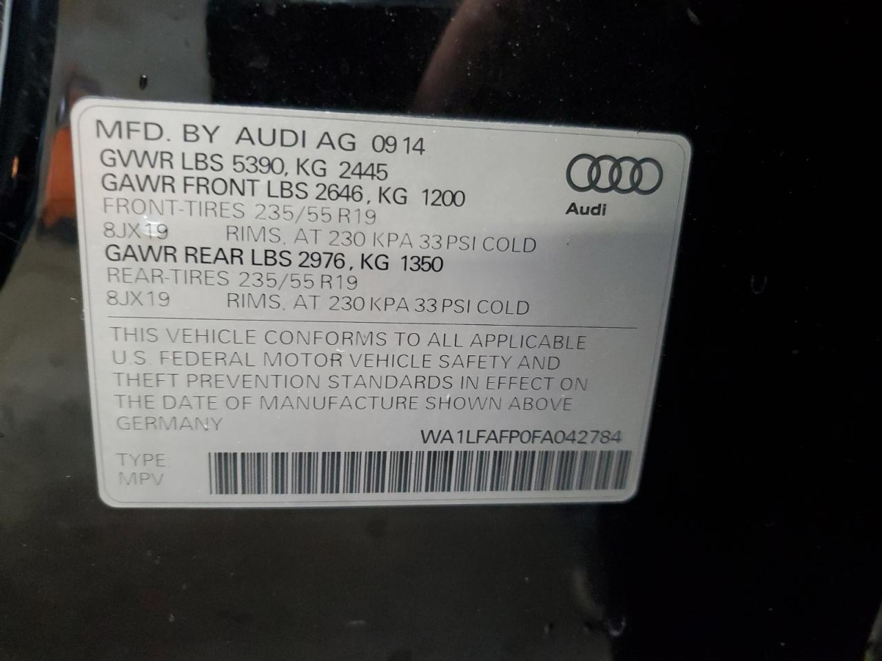 WA1LFAFP0FA042784 2015 Audi Q5 Premium Plus