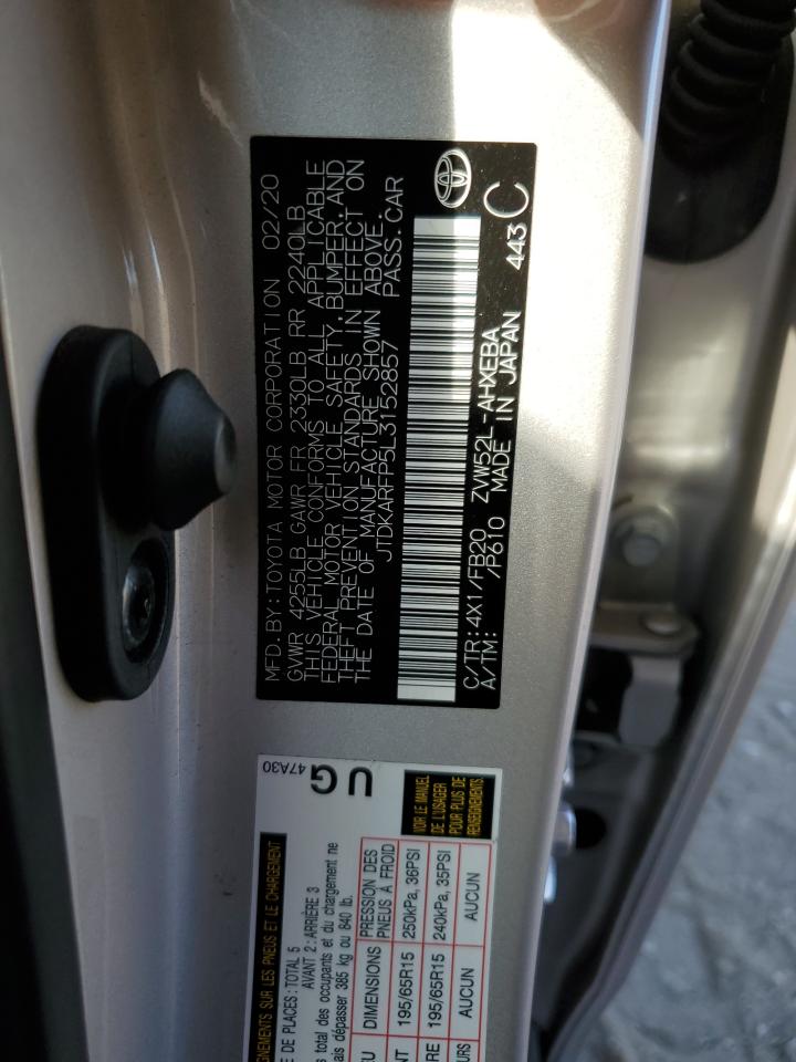 JTDKARFP5L3152857 2020 Toyota Prius Prime Le