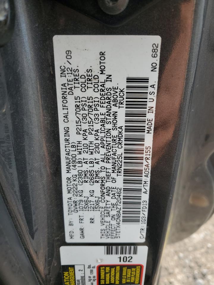 5TETX4CN8AZ720462 2010 Toyota Tacoma Access Cab