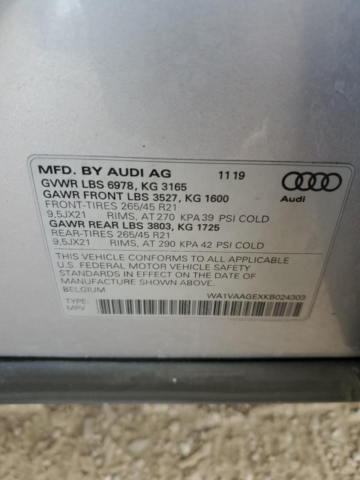 WA1VAAGEXKB024303 2019 Audi E-Tron Prestige