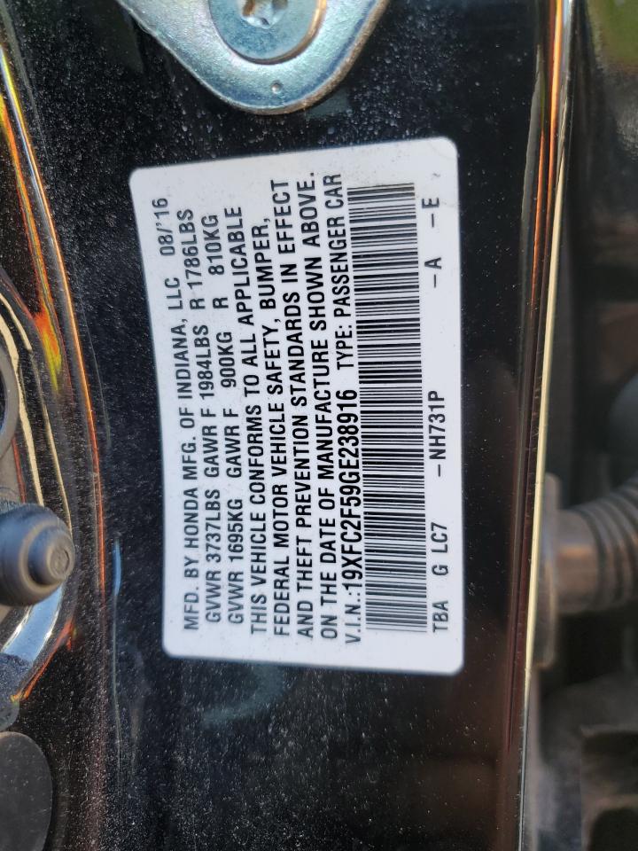 19XFC2F59GE238916 2016 Honda Civic Lx