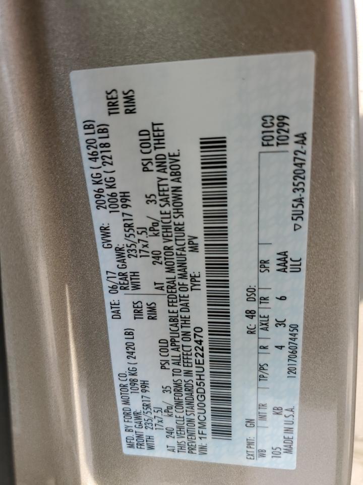 1FMCU0GD5HUE22470 2017 Ford Escape Se