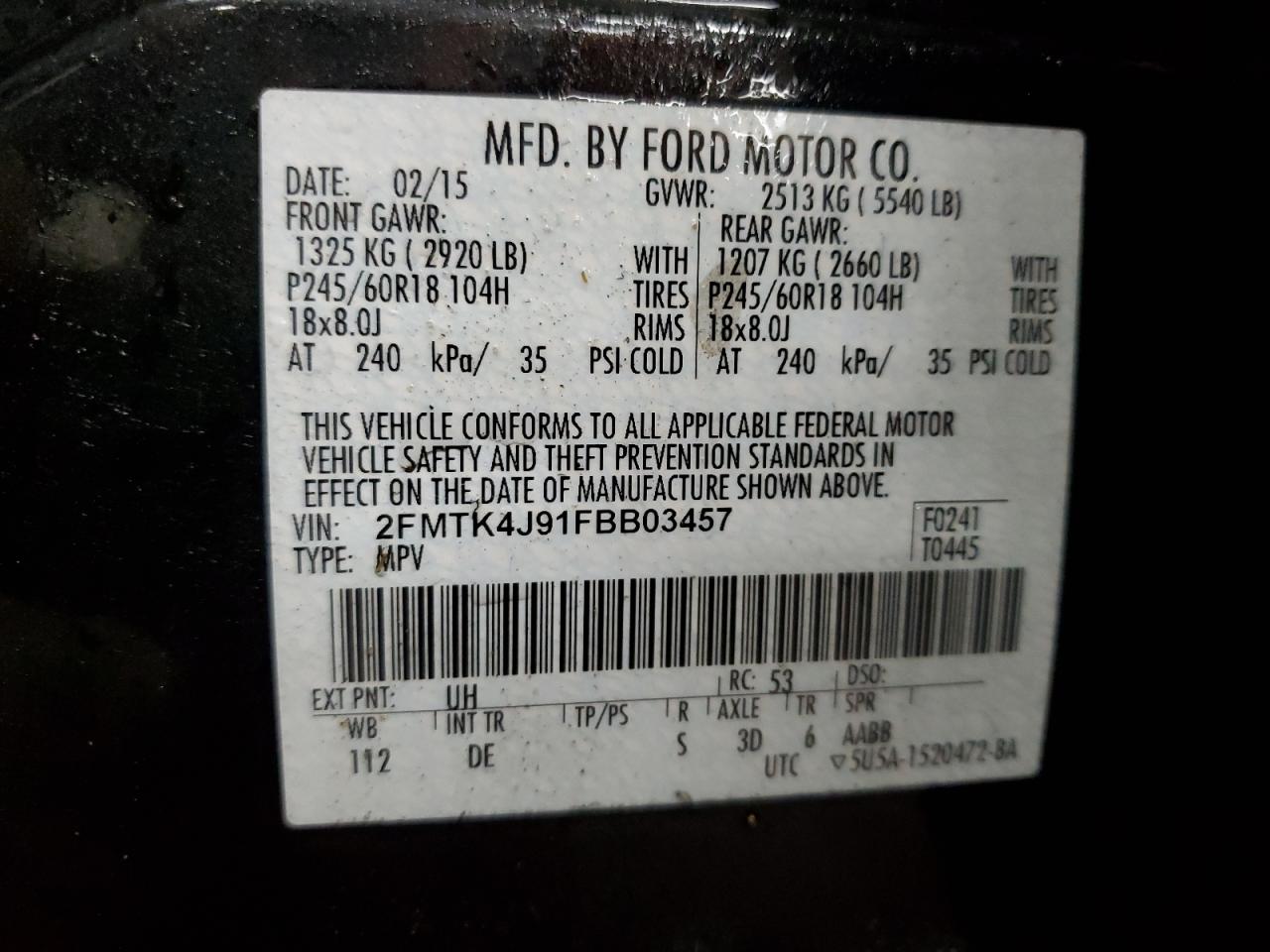 2FMTK4J91FBB03457 2015 FORD EDGE - Image 13