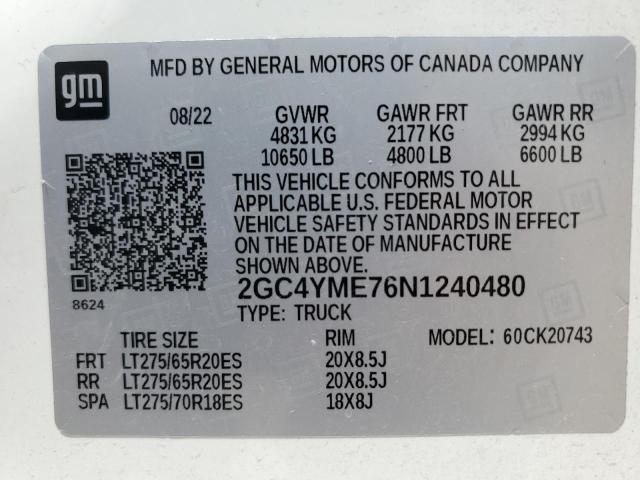 2GC4YME76N1240480 Chevrolet All Models SILVERADO 14