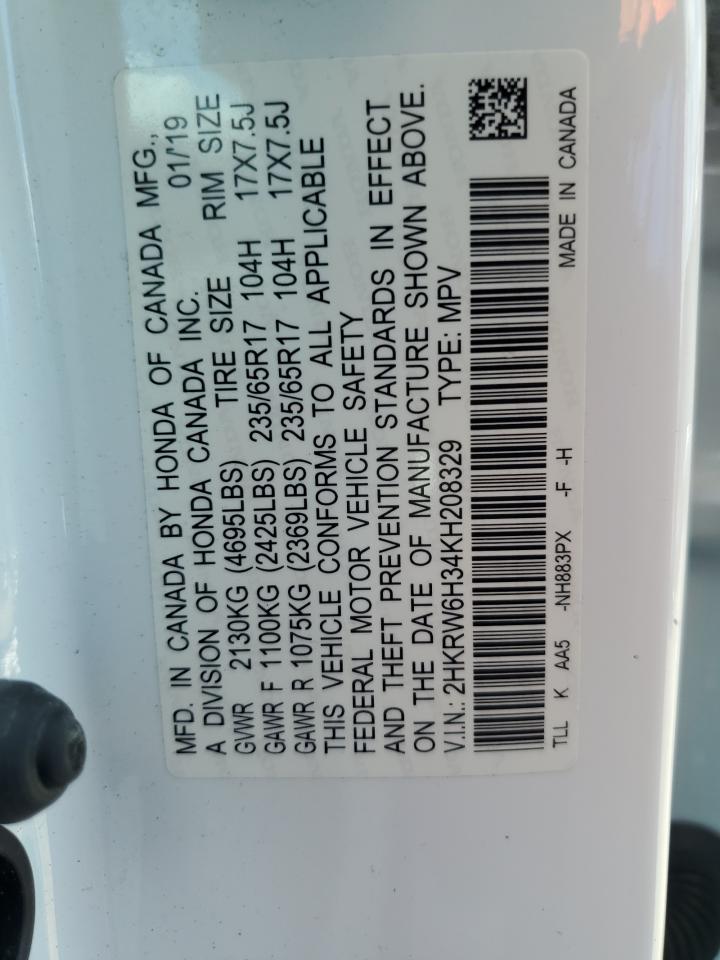 2HKRW6H34KH208329 2019 Honda Cr-V Lx