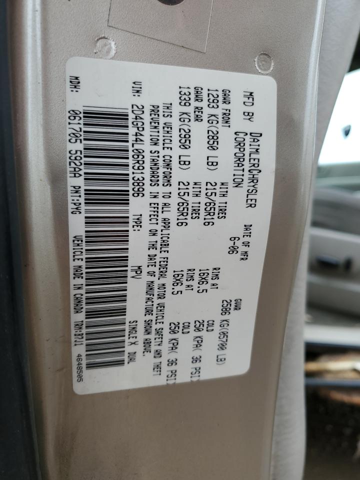 2D4GP44L06R913896 2006 Dodge Grand Caravan Sxt